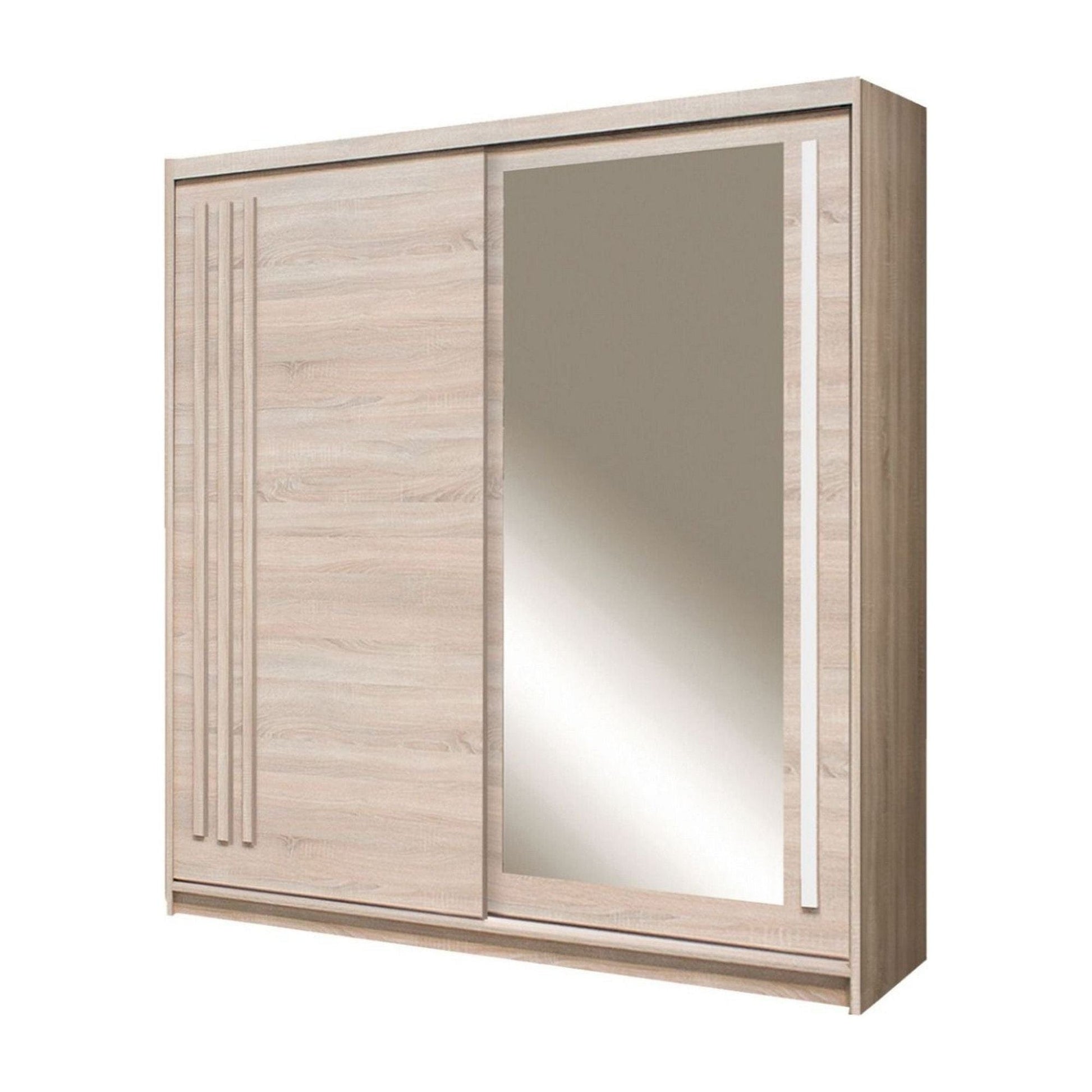 Dressing EFFECT, stejar sonoma, PAL melaminat, cu 2 usi, 200x59x216 cm