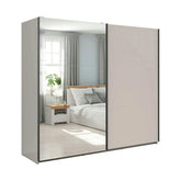 Dressing TETRIX, casmir, PAL, cu 2 usi si oglinda, 220x60x196 cm