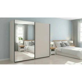 Dressing TETRIX, casmir, PAL, cu 2 usi si oglinda, 220x60x196 cm