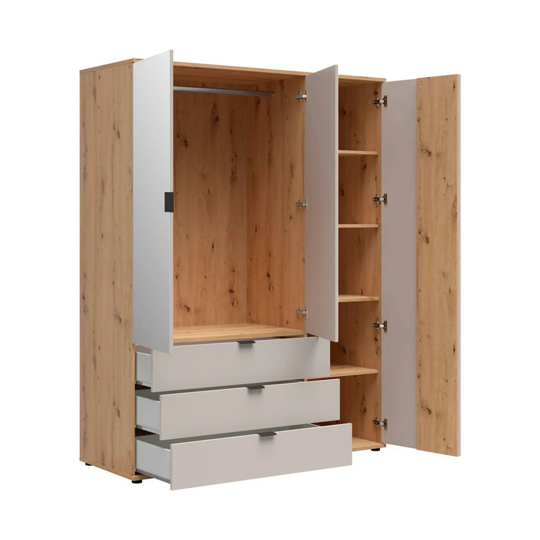 Dulap 150 BREVAS, PAL, stejar artisan/casmir, 150.5×56×195.5 cm