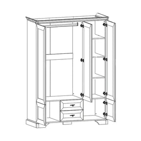 Dulap 5 usi IRYS, PAL laminat/MDF/HDF, pin alb anderson, 145×62×212 cm