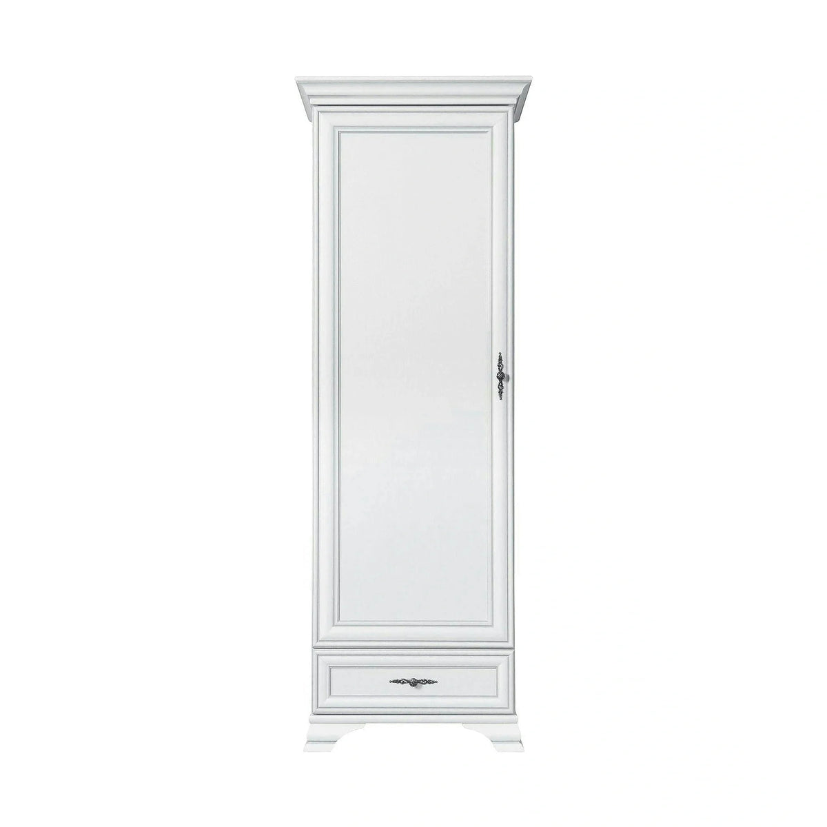 Dulap alb living IDENTO, PAL, cu o usa si un sertar, 70x43x210 cm