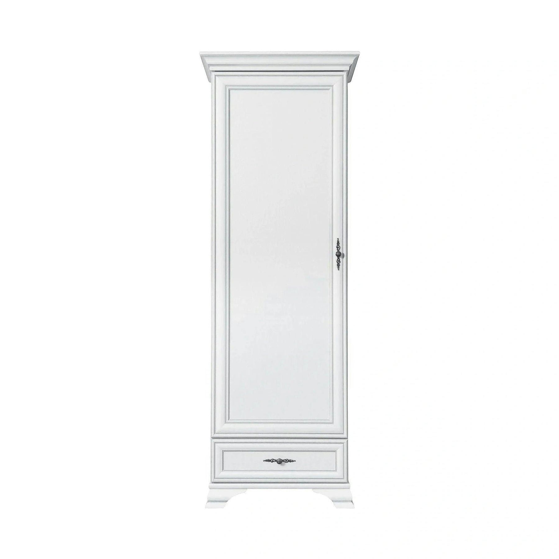 Dulap alb living IDENTO, PAL, cu o usa si un sertar, 70x43x210 cm