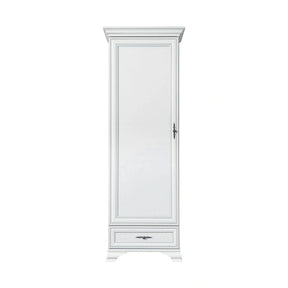 Dulap alb living IDENTO, PAL, cu o usa si un sertar, 70x43x210 cm