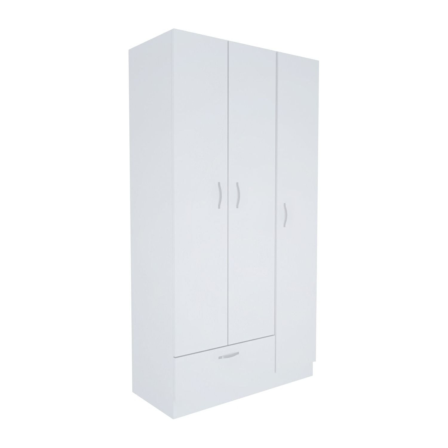 Dulap alb modern pentru living, cu trei uși și un sertar – primabucata