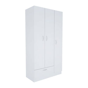Dulap alb modern pentru living, cu trei uși și un sertar – primabucata