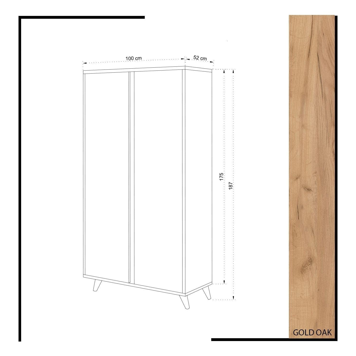 Dulap AMSTERDAM OCN-32969, alb/stejar