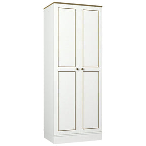 Dulap alb cu detalii aurii, elegant, ideal pentru living – primabucata