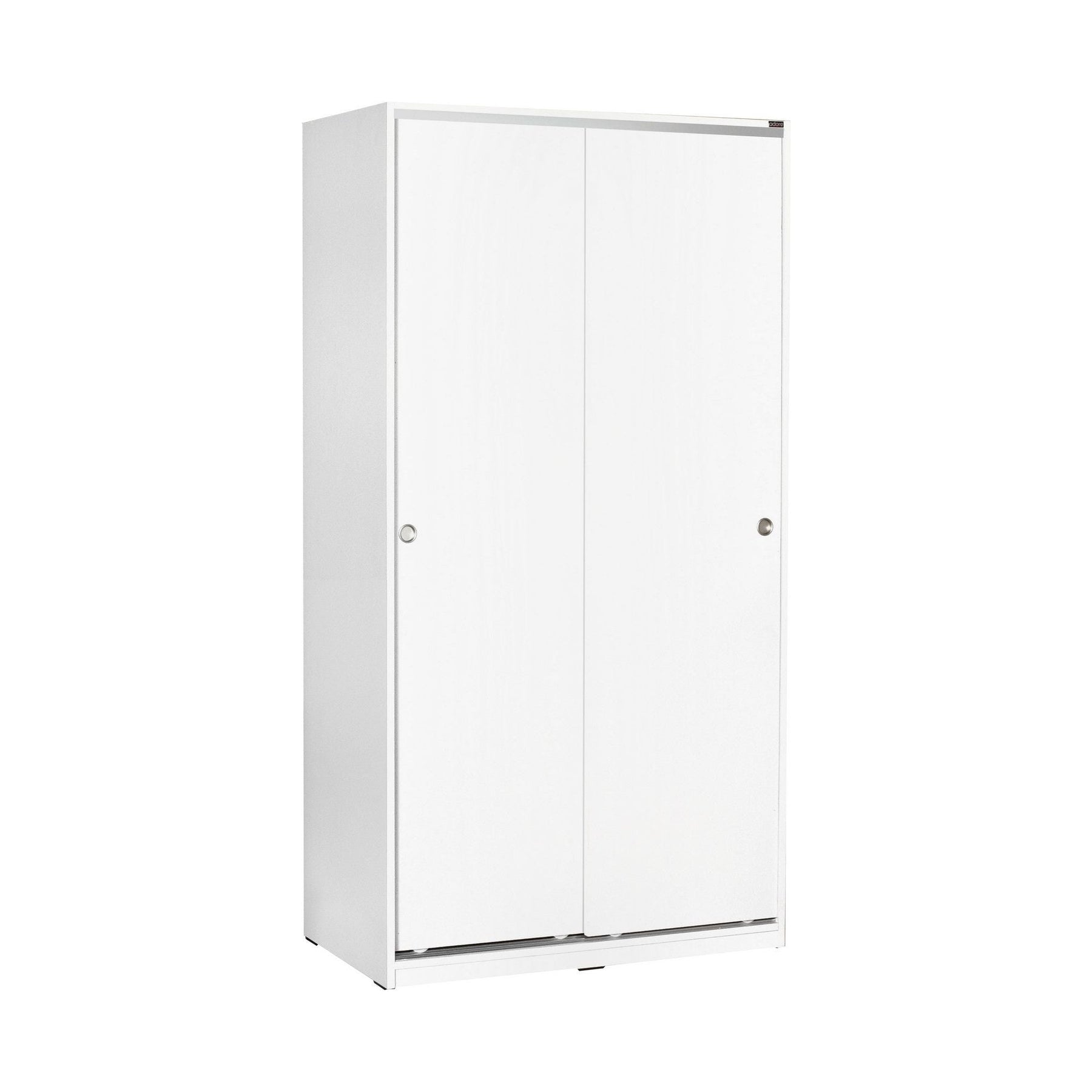 Dulap alb cu uși glisante, ideal pentru organizarea unui living modern – primabucata