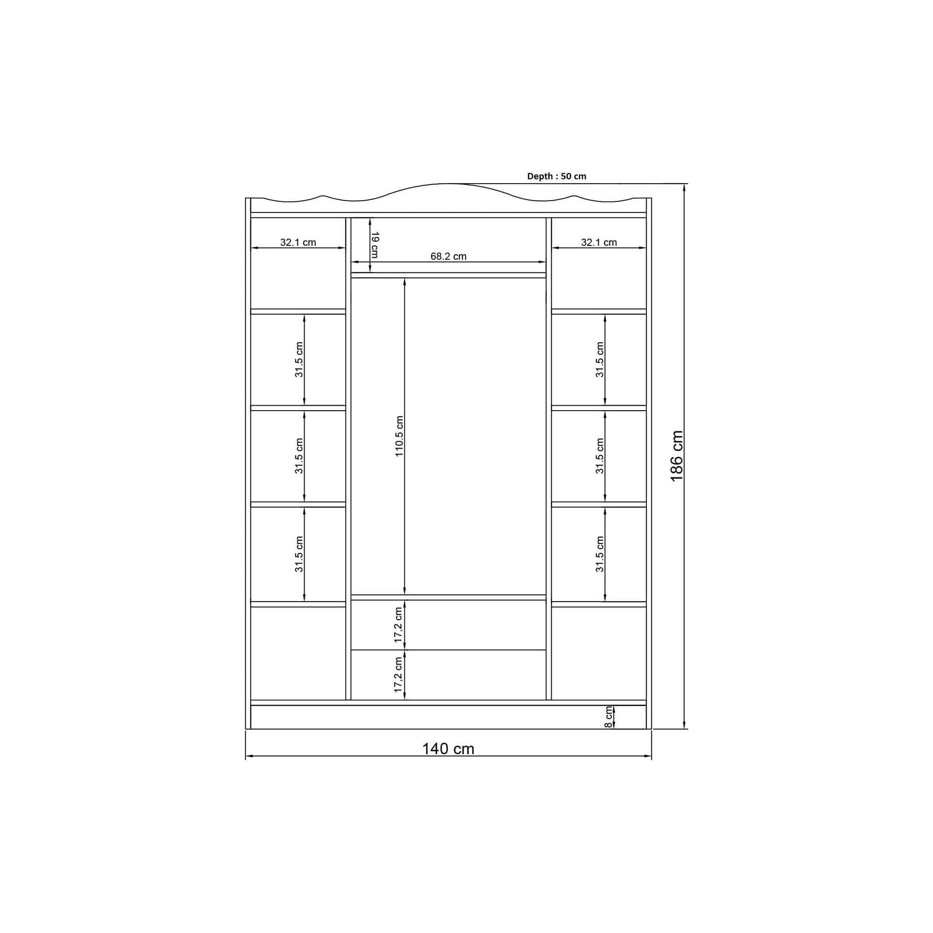Dulap AMSTERDAM OCN-32989, alb