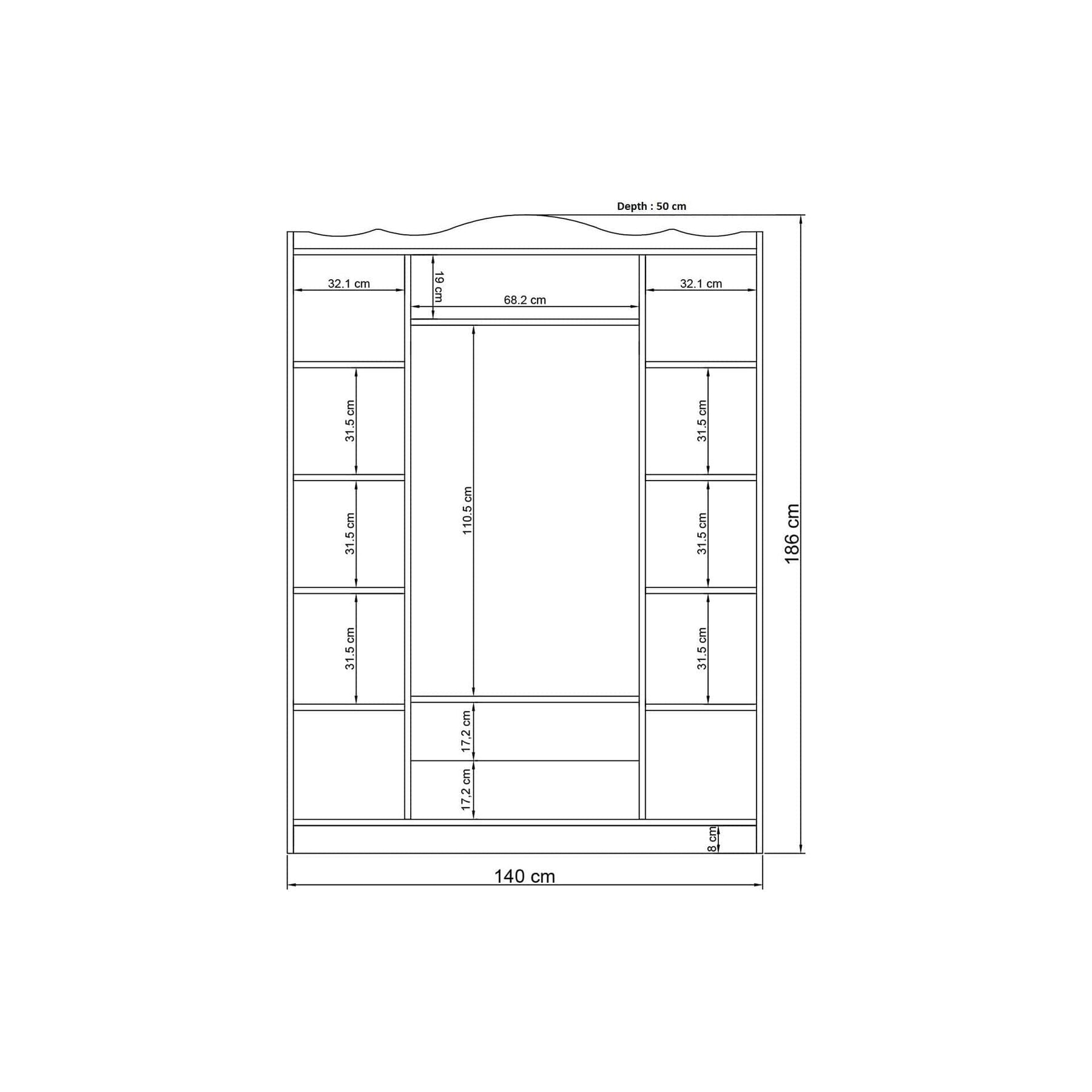 Dulap AMSTERDAM OCN-32989, alb