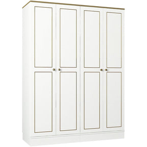 Dulap alb cu detalii aurii, ideal pentru un living elegant – primabucata
