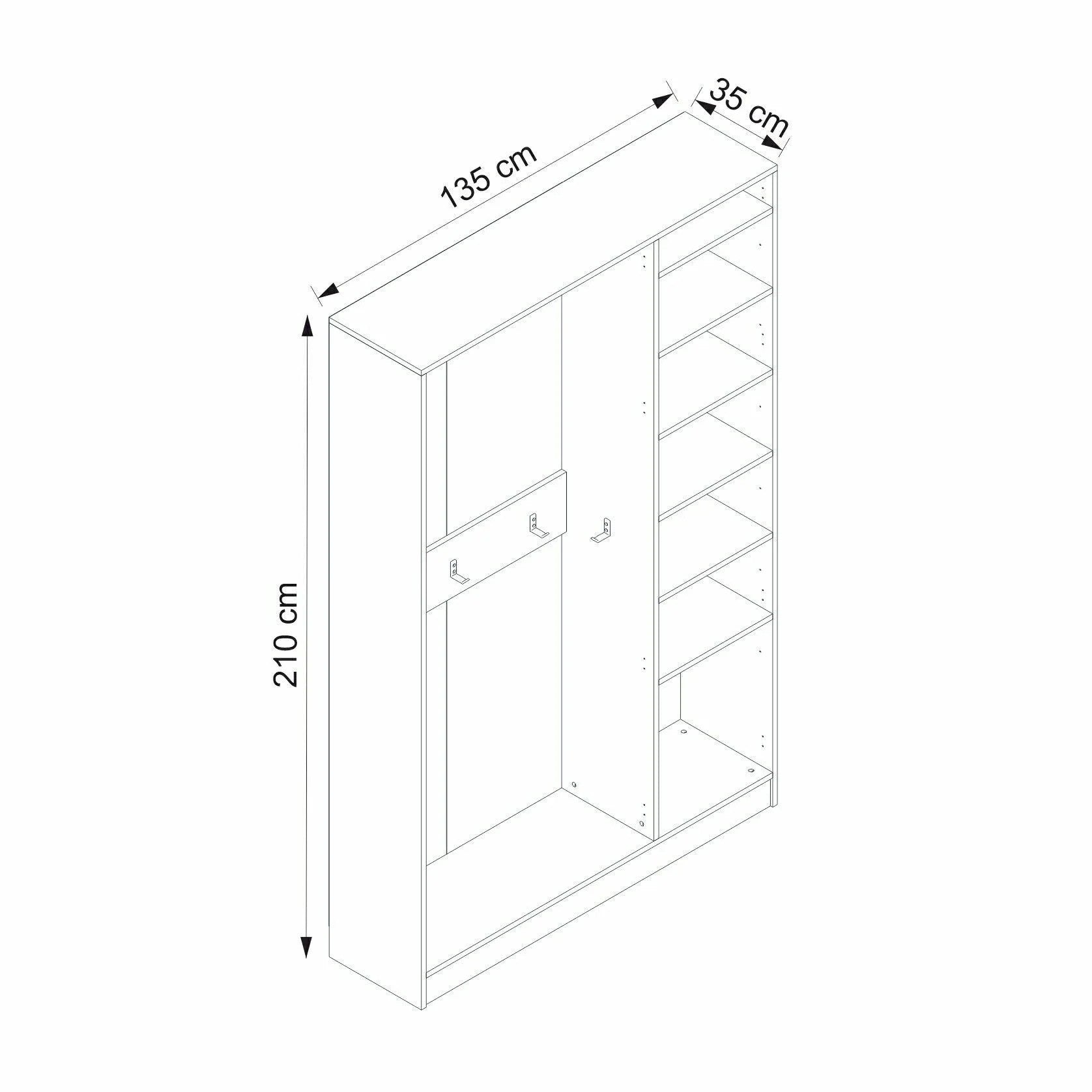 Dulap AMSTERDAM OCN-32993, gri antracit