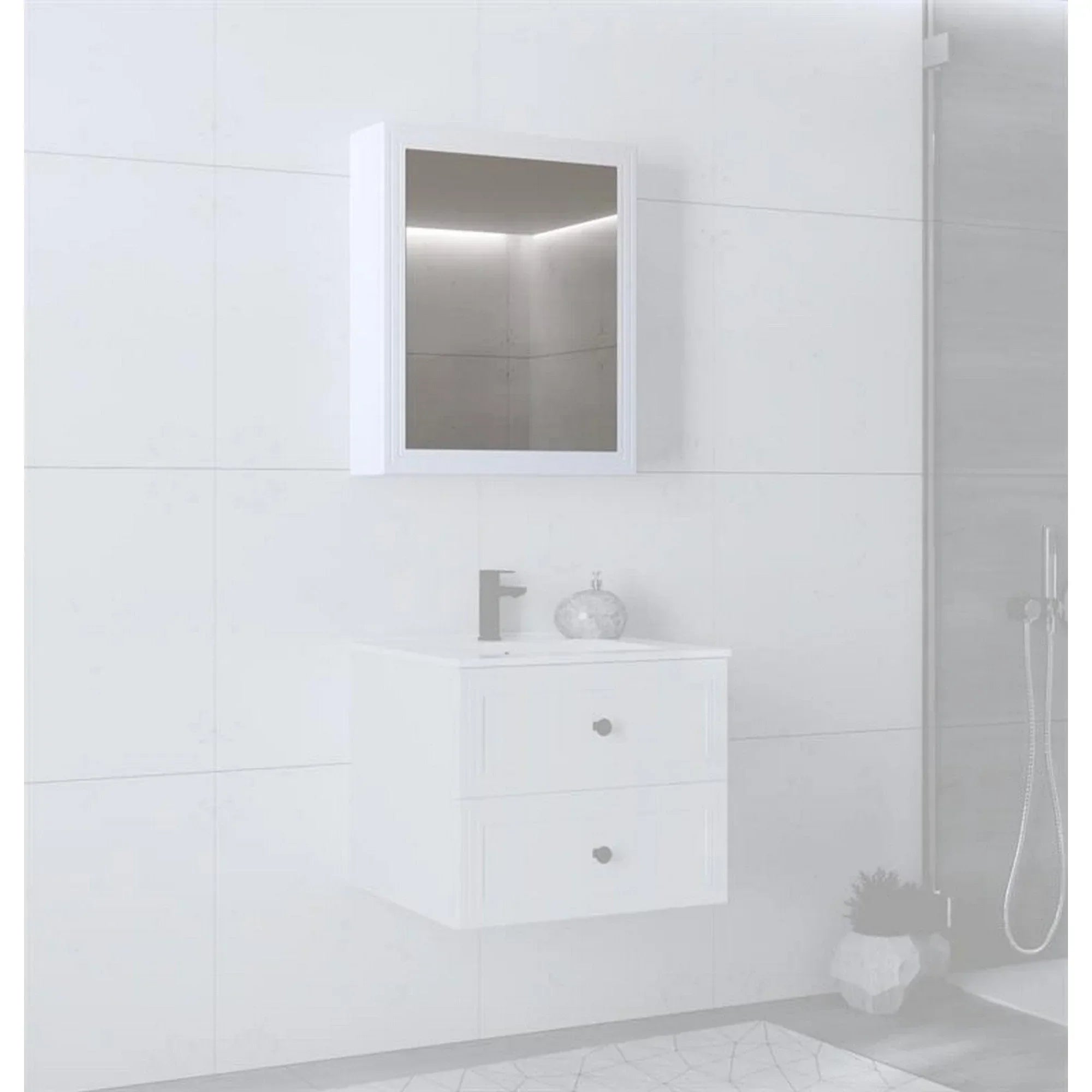 Dulap baie HOUSTON OCN-37836, alb mat/alb