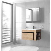 Dulap baie suspendat HOUSTON OCN-37830, stejar auriu/negru