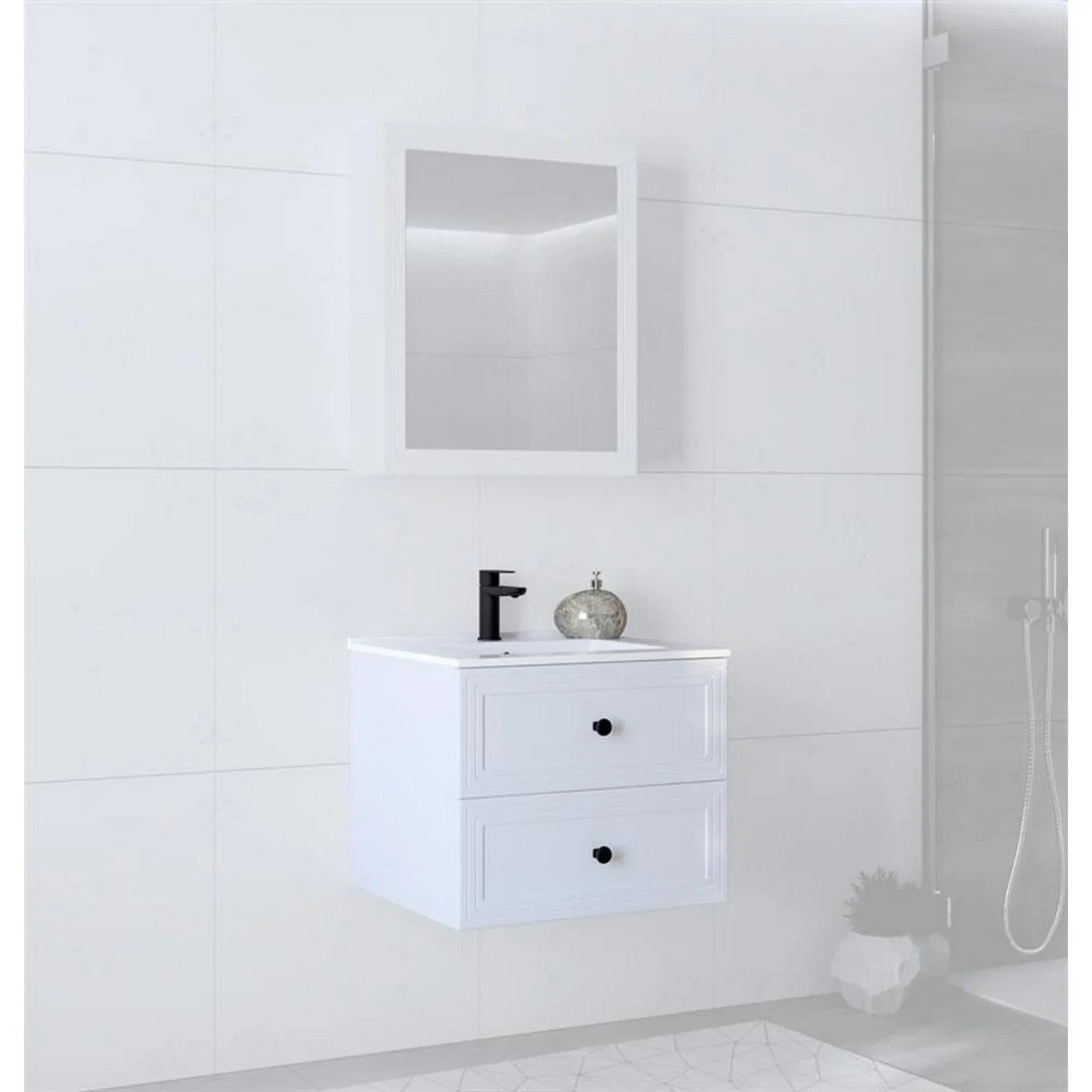 Dulap baie suspendat HOUSTON OCN-37838, alb mat/alb