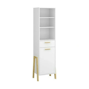 Dulap BELLE, PAL laminat, alb/stejar auriu, 96×55×197 cm