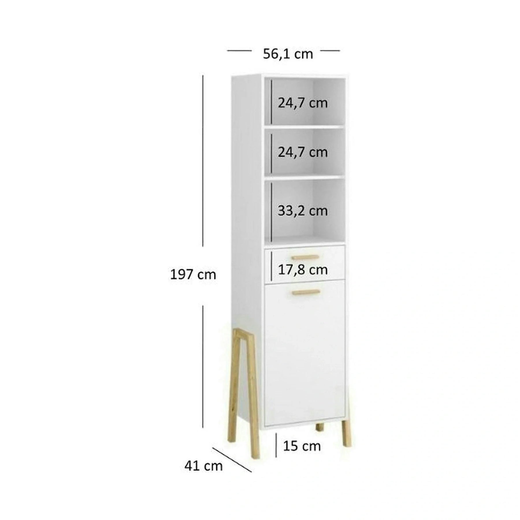 Dulap BELLE, PAL laminat, alb/stejar auriu, 96×55×197 cm
