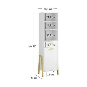 Dulap BELLE, PAL laminat, alb/stejar auriu, 96×55×197 cm