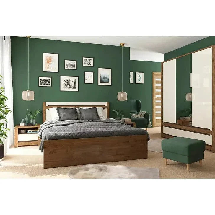 Dulap BERGEN OCN-29192, alb perla/stejar alpin