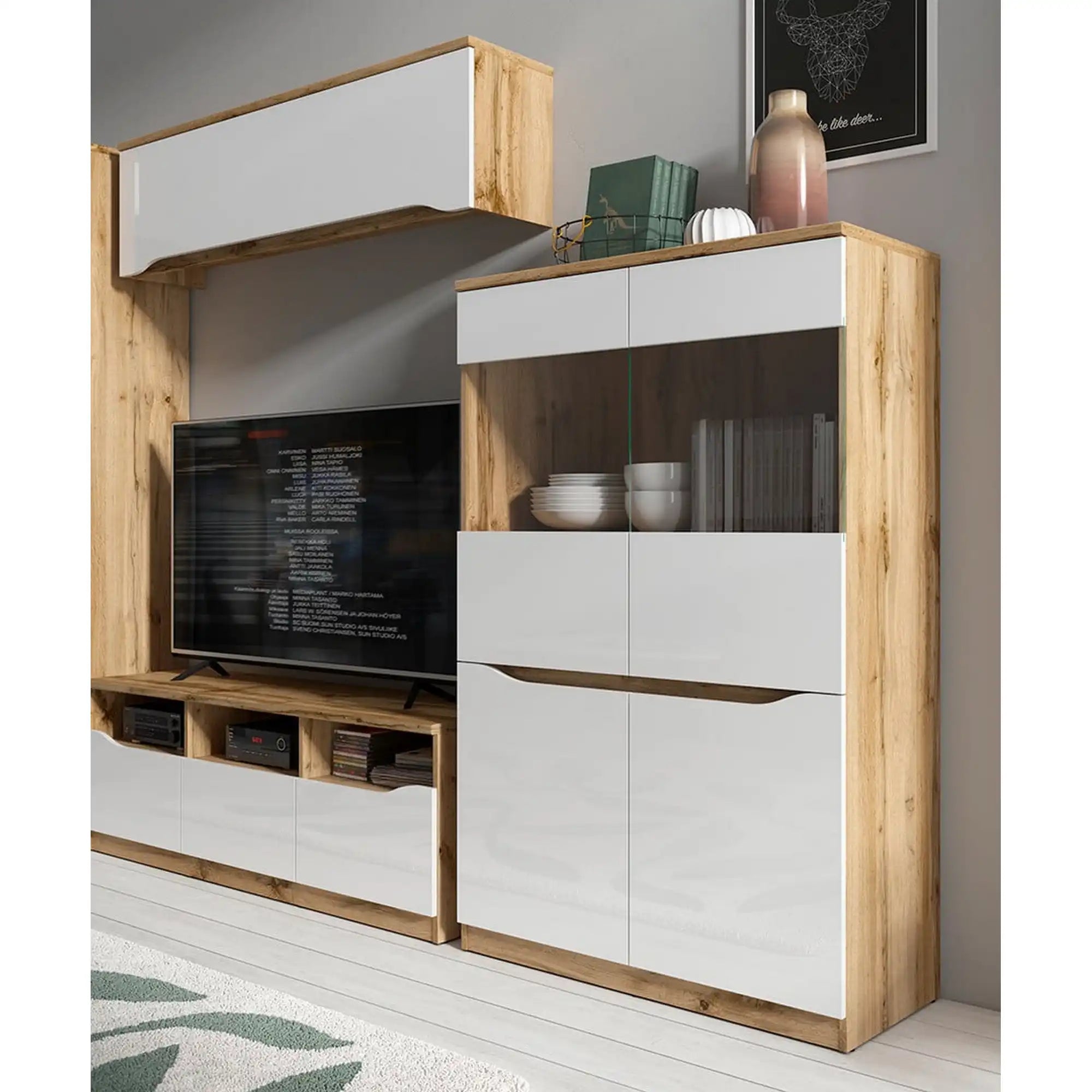 Dulap BERGEN OCN-29214, stejar wotan/alb lucios