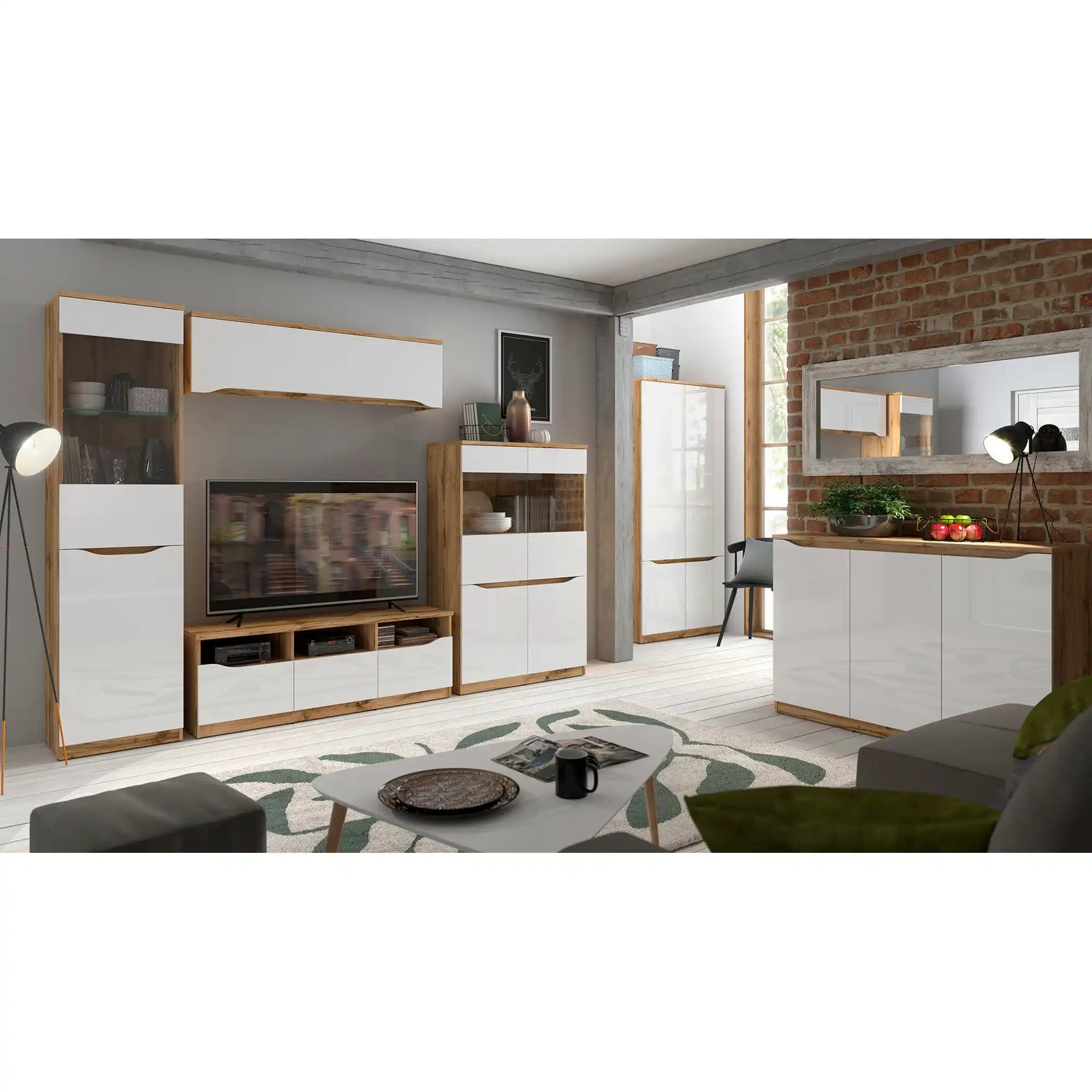 Dulap BERGEN OCN-29214, stejar wotan/alb lucios