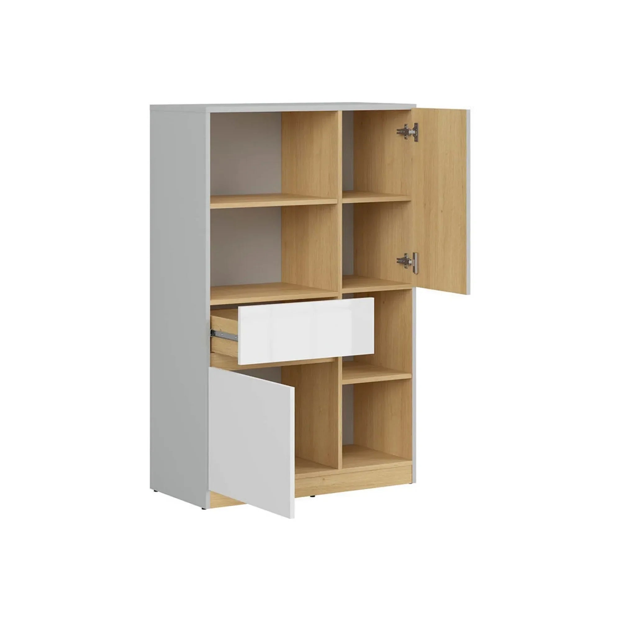 Dulap BERGEN OCN-29221, gri deschis/stejar