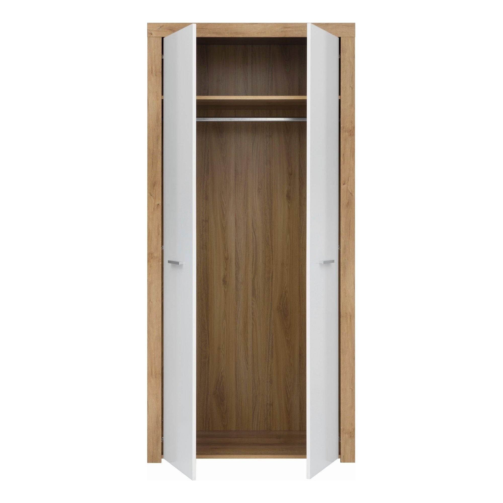 Dulap BERGEN OCN-29241, alb lucios/stejar riviera