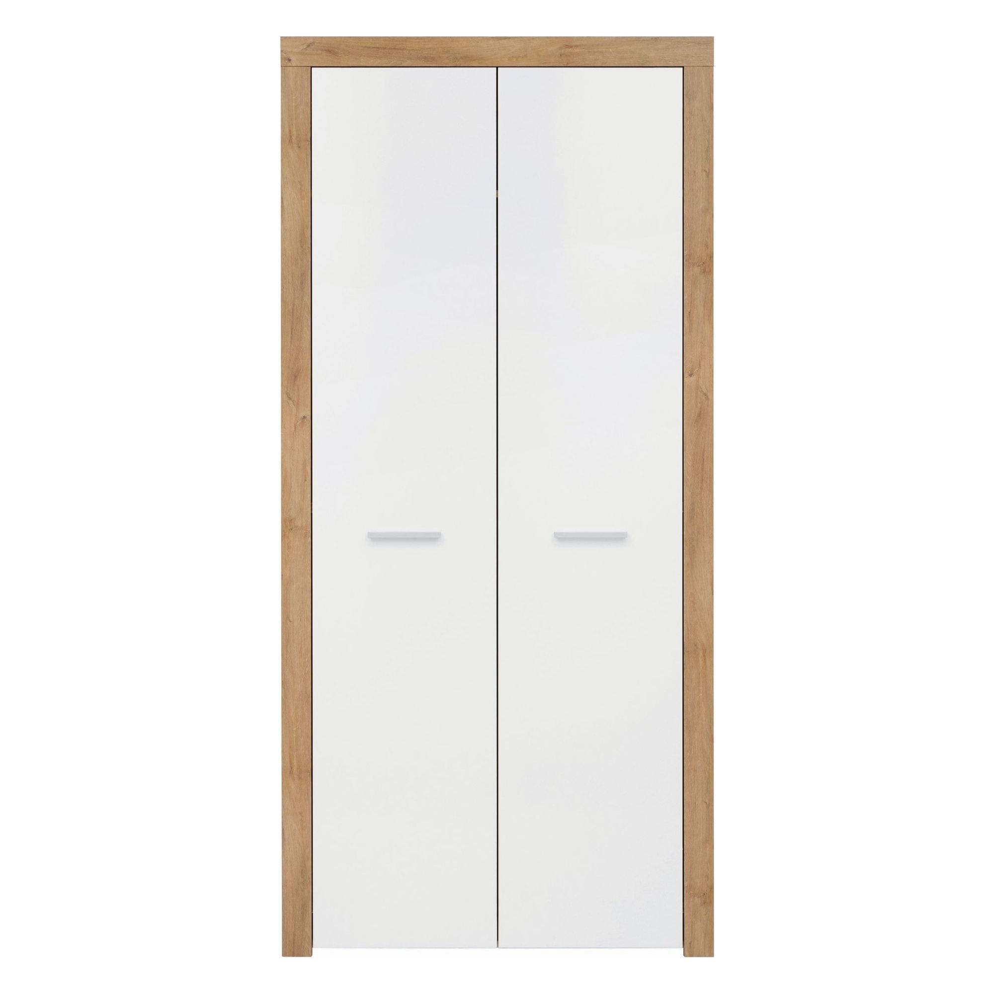 Dulap BERGEN OCN-29241, alb lucios/stejar riviera