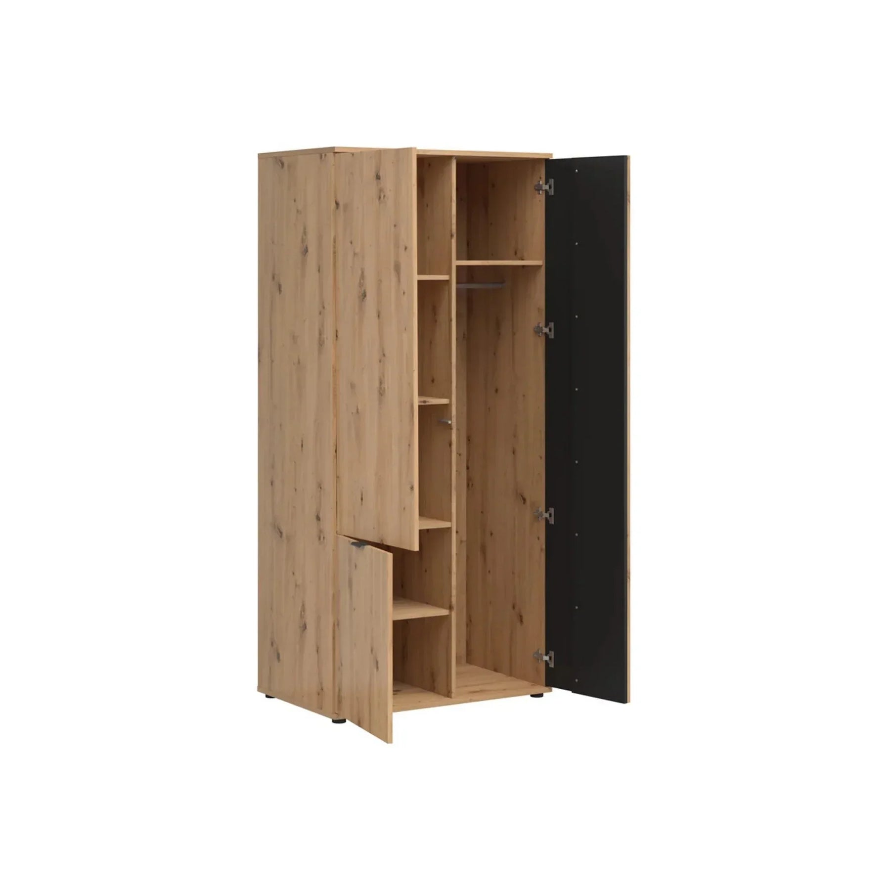 Dulap BERGEN OCN-29261, stejar artisan/negru mat