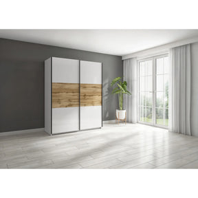 Dulap BERGEN OCN-29294, alb lucios/stejar wotan