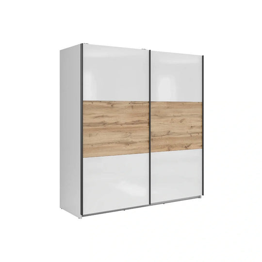 Dulap BERGEN OCN-29306, alb lucios/stejar wotan