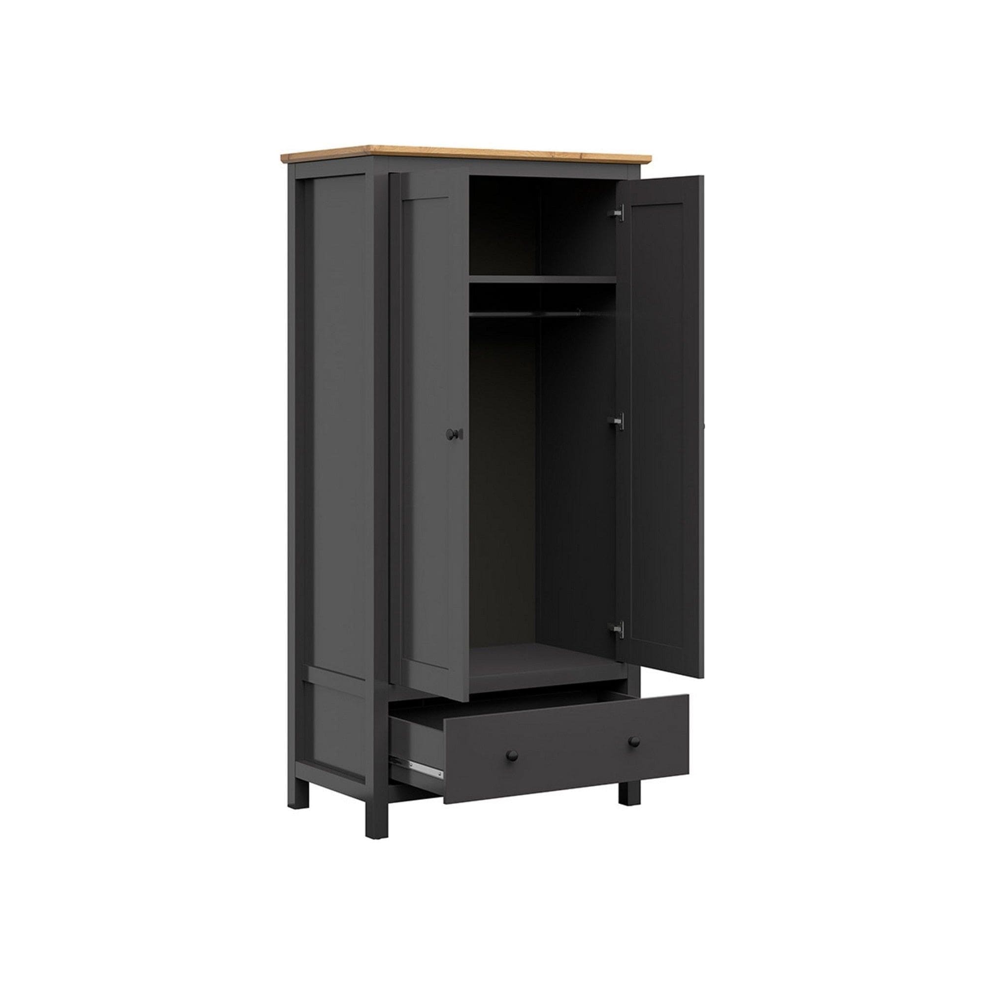 Dulap BERGEN OCN-29316, gri grafit/stejar artisan