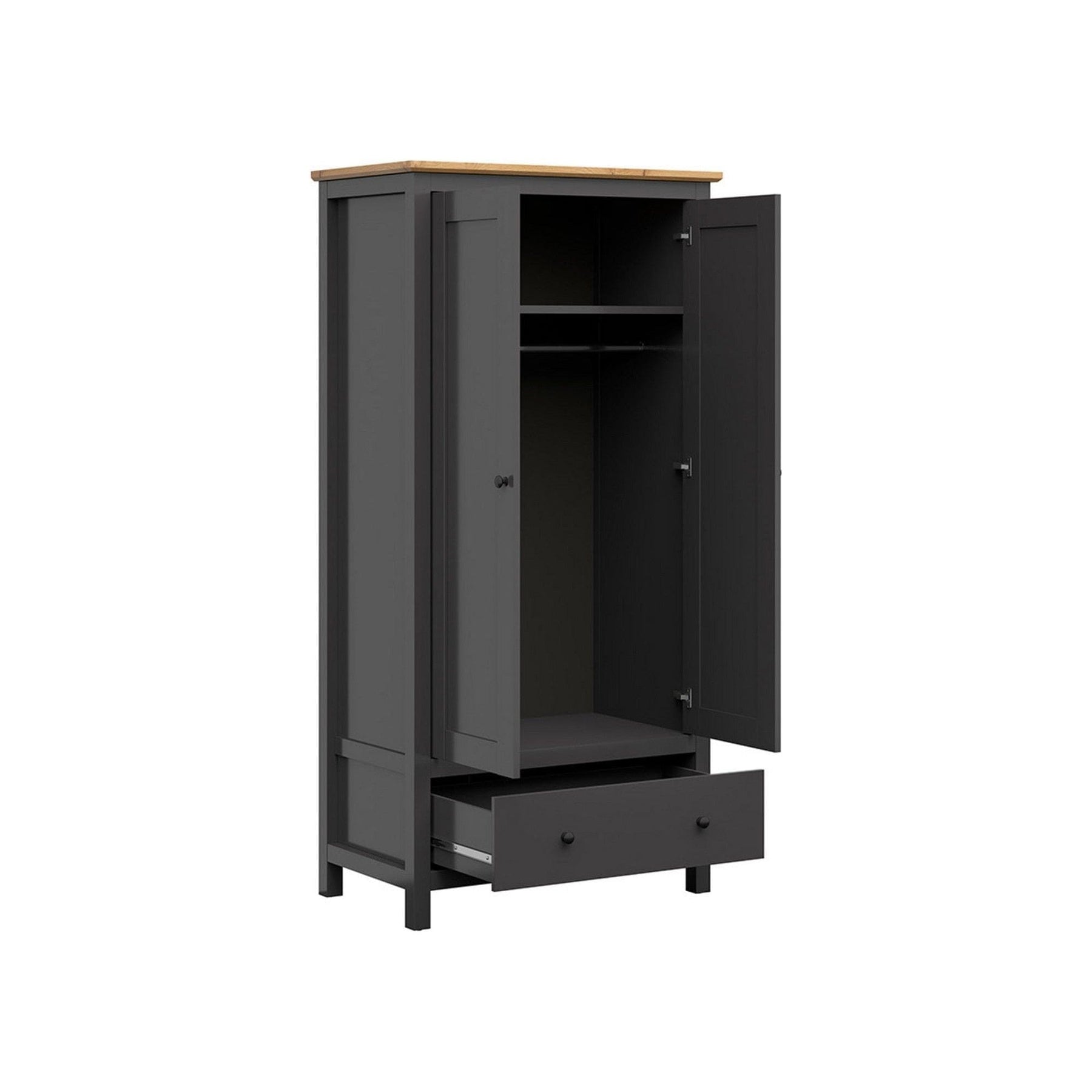 Dulap BERGEN OCN-29316, gri grafit/stejar artisan