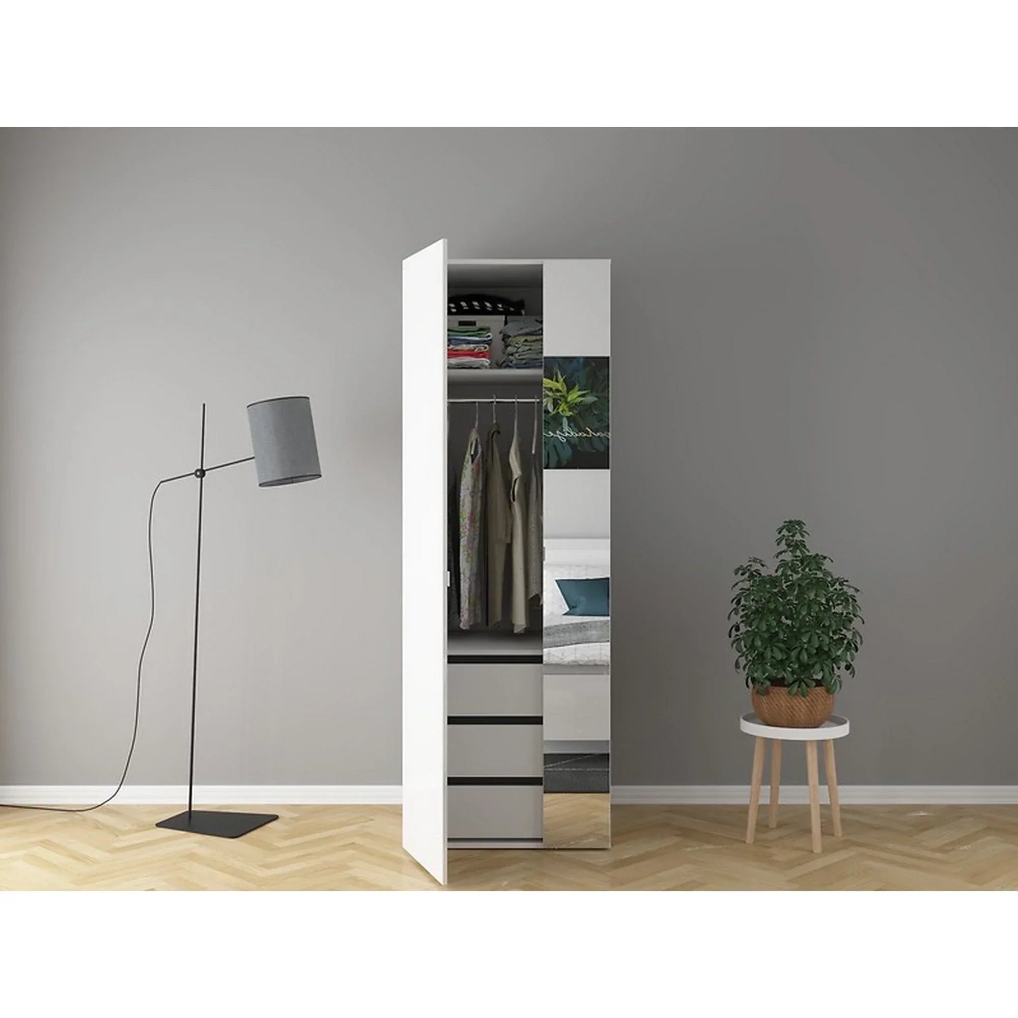 Dulap BERGEN OCN-29319, alb lucios