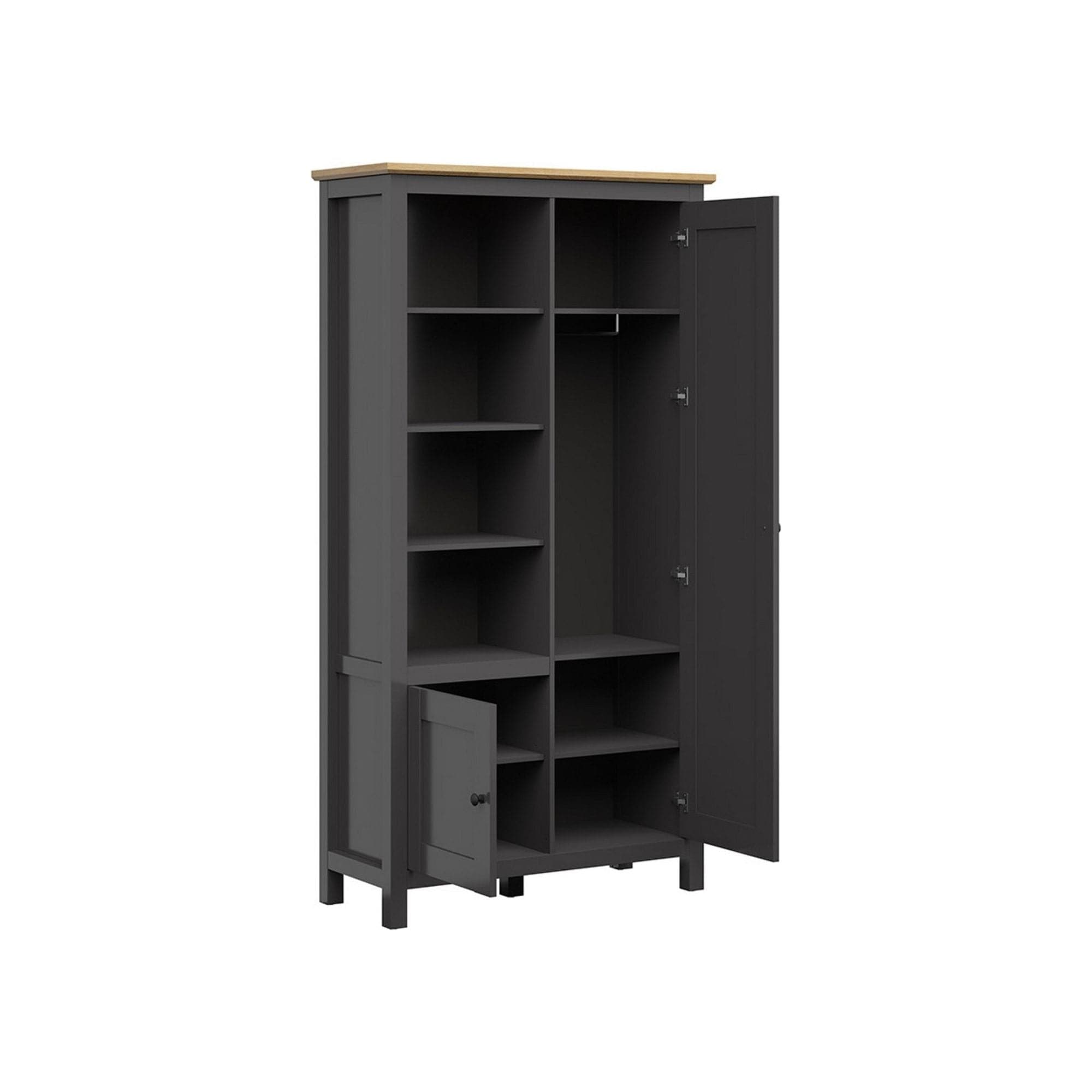 Dulap BERGEN OCN-29321, gri grafit/stejar artisan