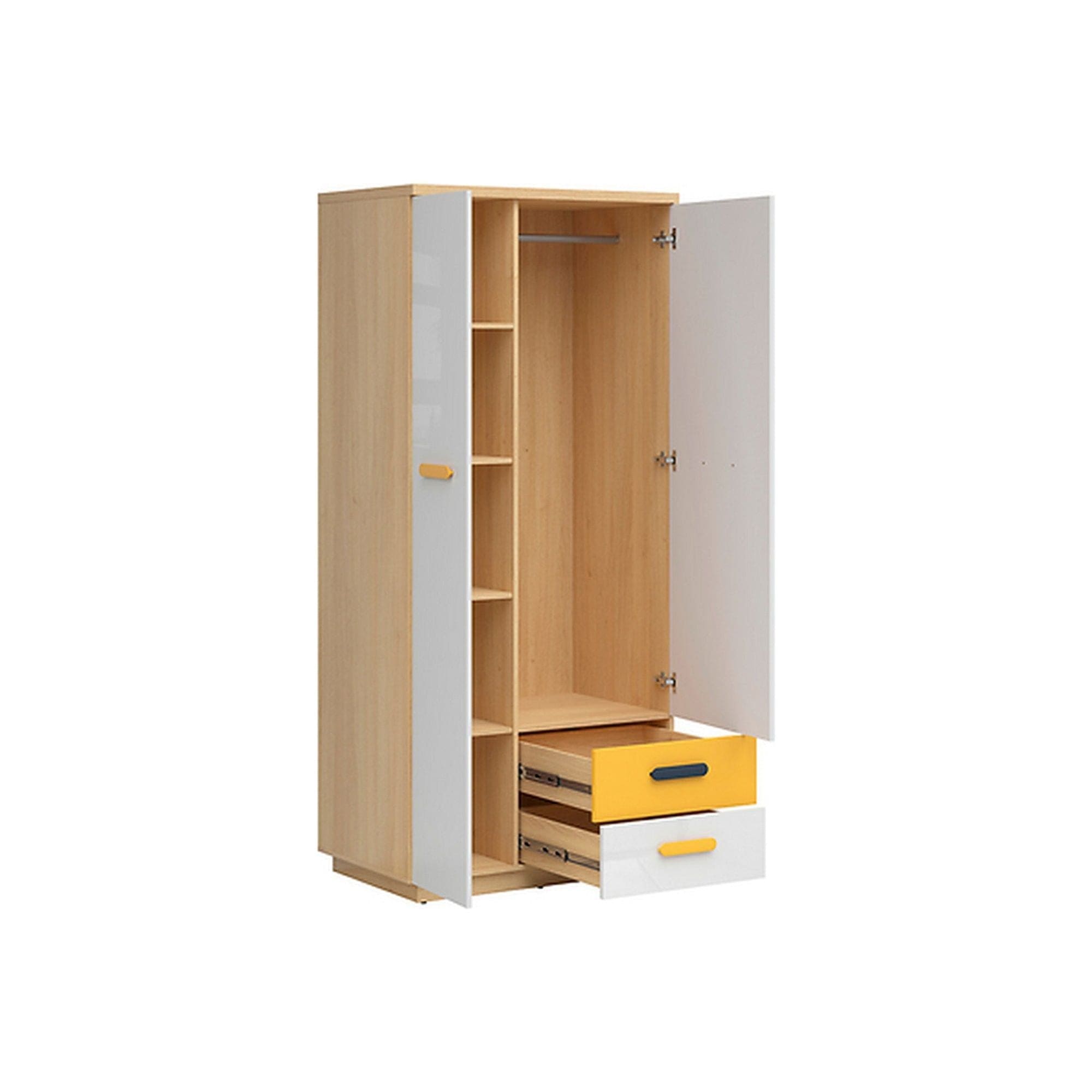 Dulap BERGEN OCN-29324, alb/stejar sonoma/galben