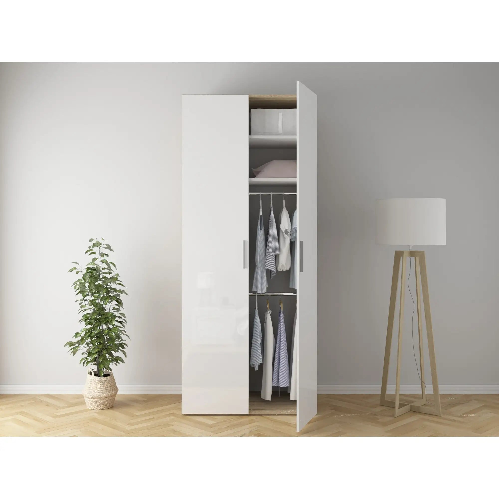 Dulap BERGEN OCN-29340, stejar sonoma/alb lucios