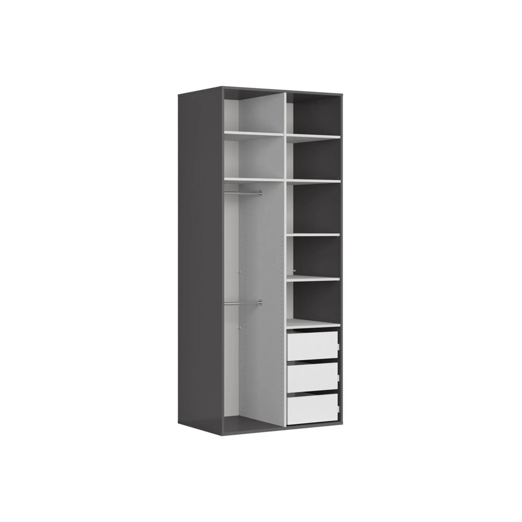 Dulap BERGEN OCN-29348, gri grafit/stejar artisan