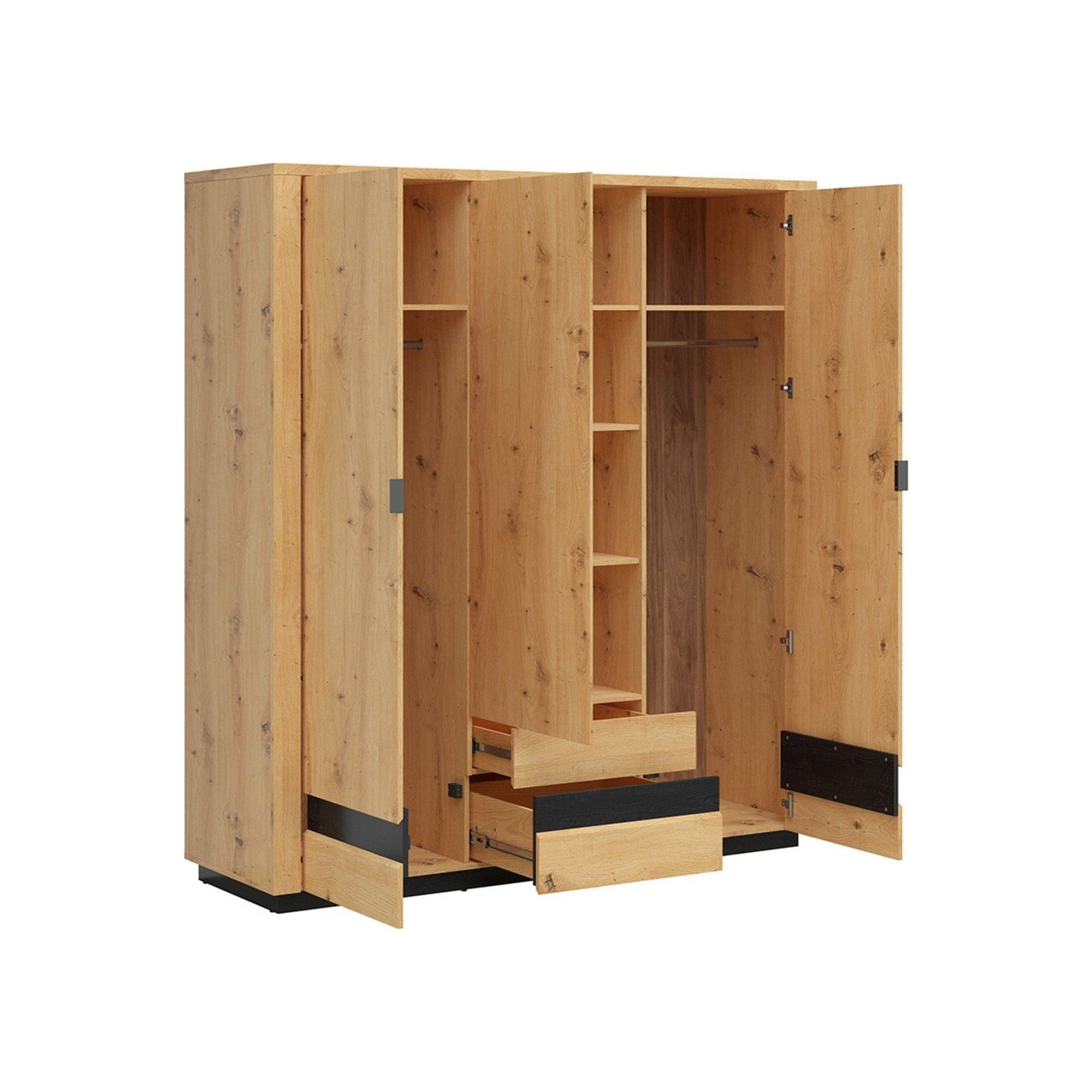 Dulap BERGEN OCN-29371, stejar artisan/negru