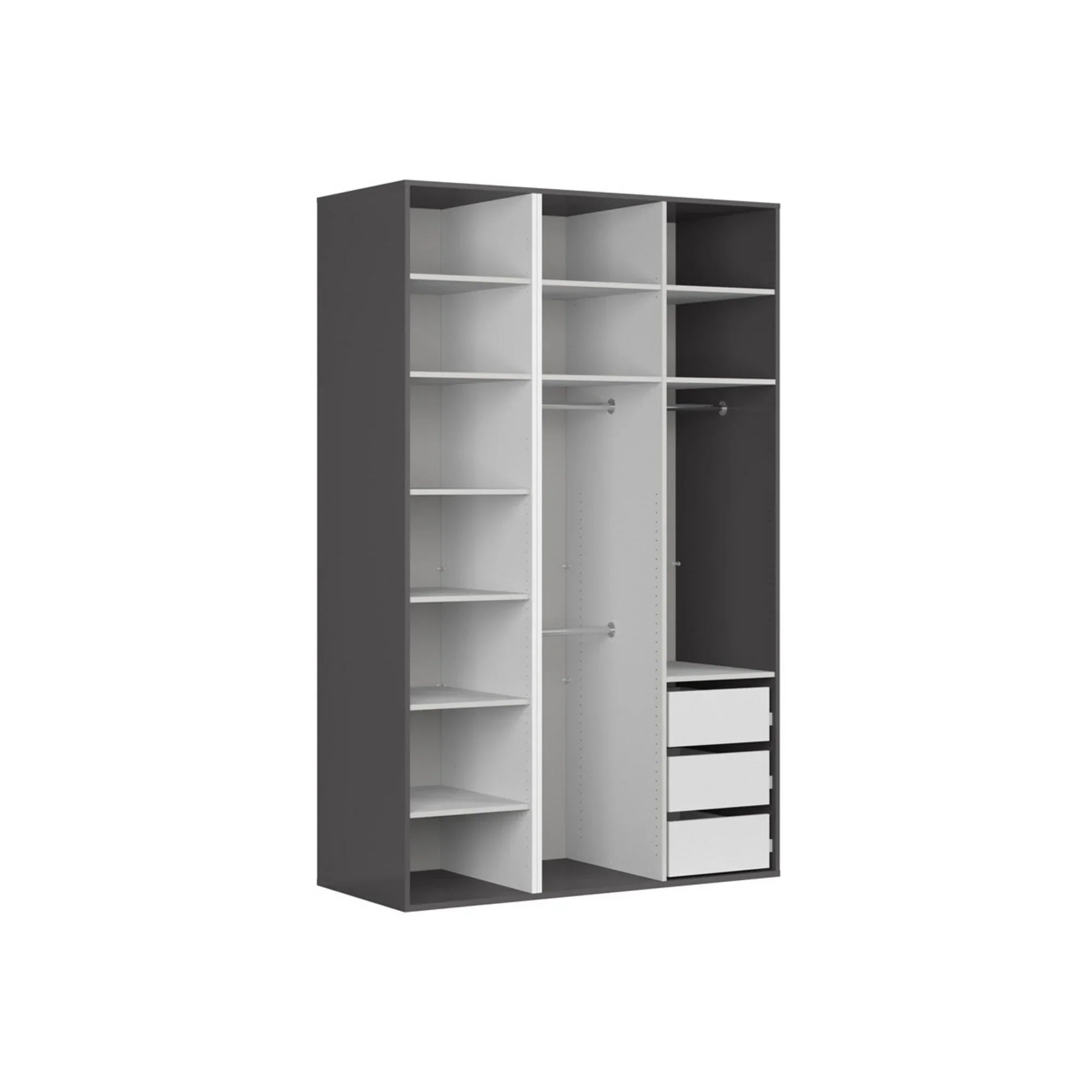 Dulap BERGEN OCN-29381, gri grafit/stejar artisan