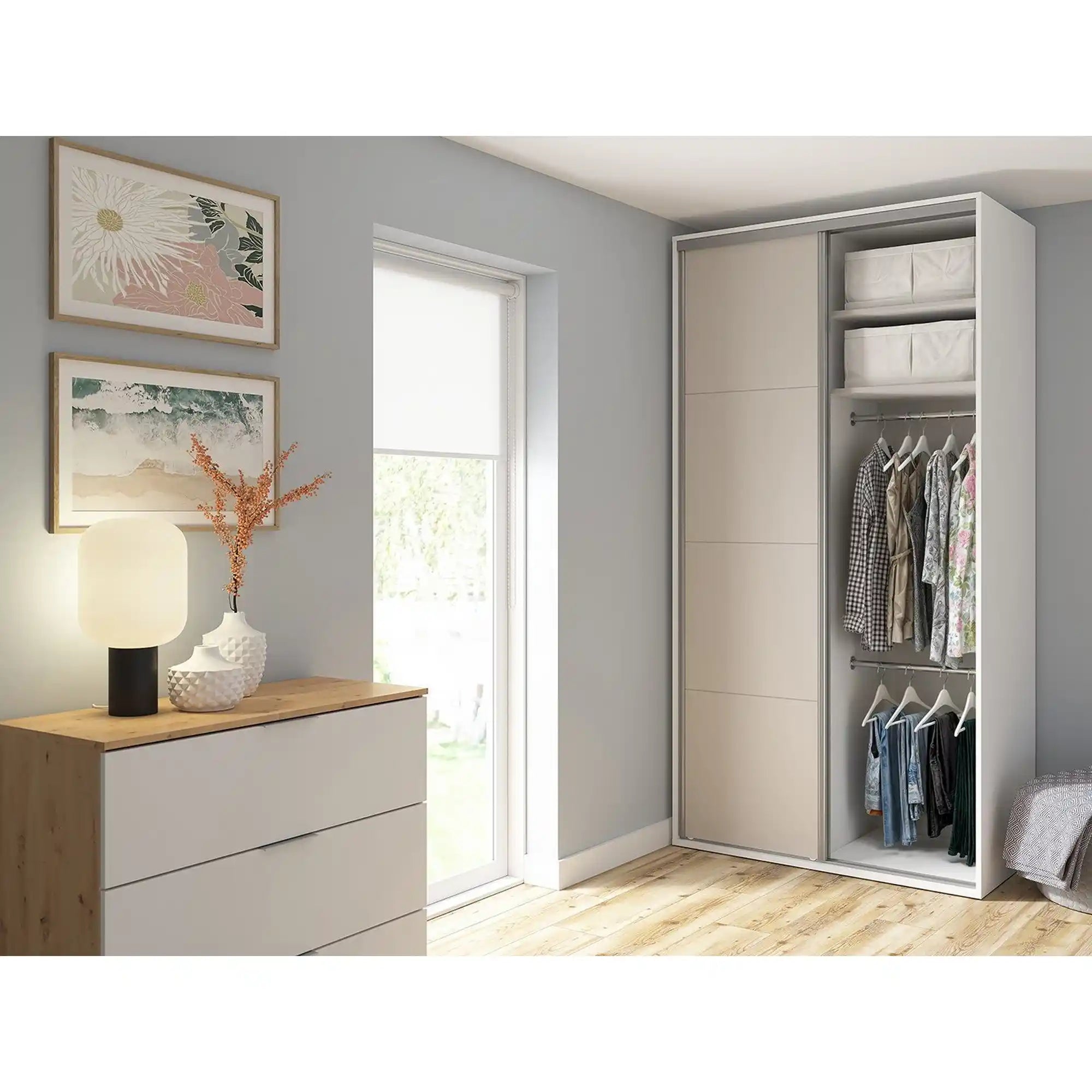 Dulap BERGEN OCN-29383, alb/casmir