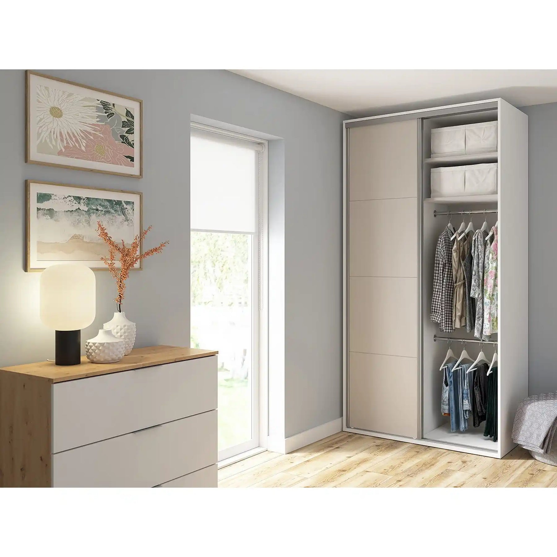 Dulap BERGEN OCN-29383, alb/casmir