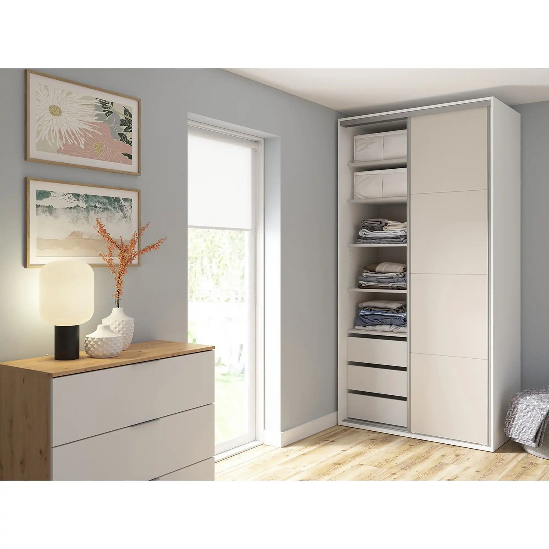 Dulap BERGEN OCN-29383, alb/casmir