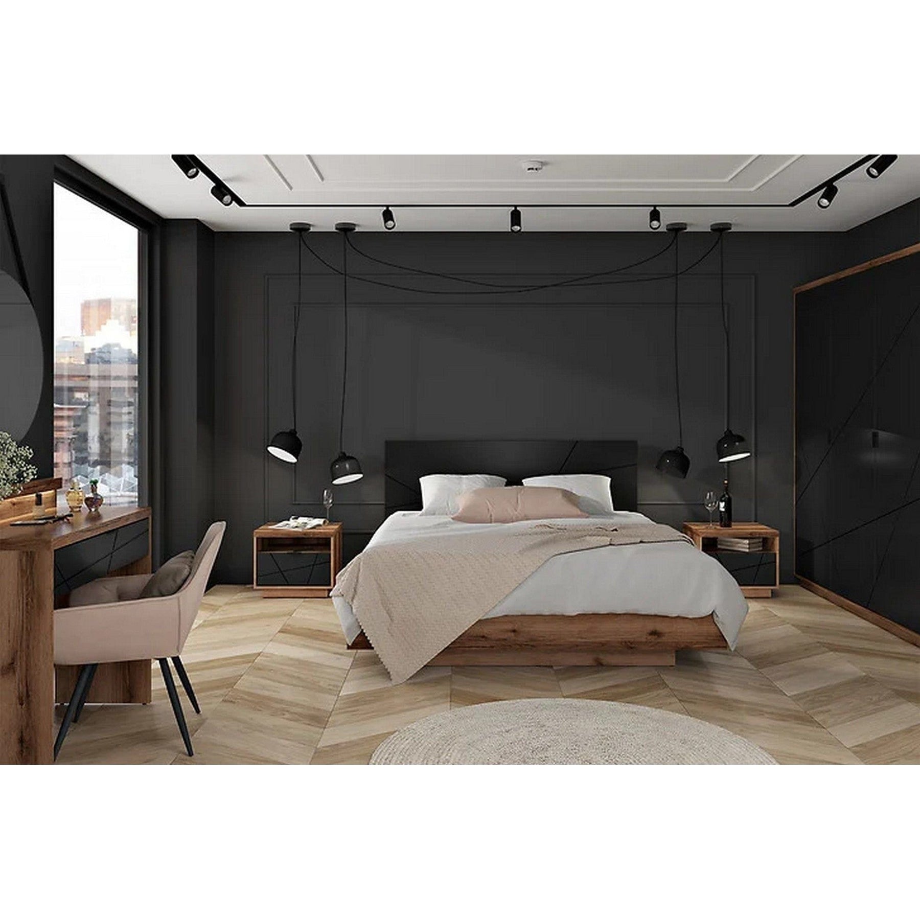 Dulap BERGEN OCN-29386, nuc/negru mat