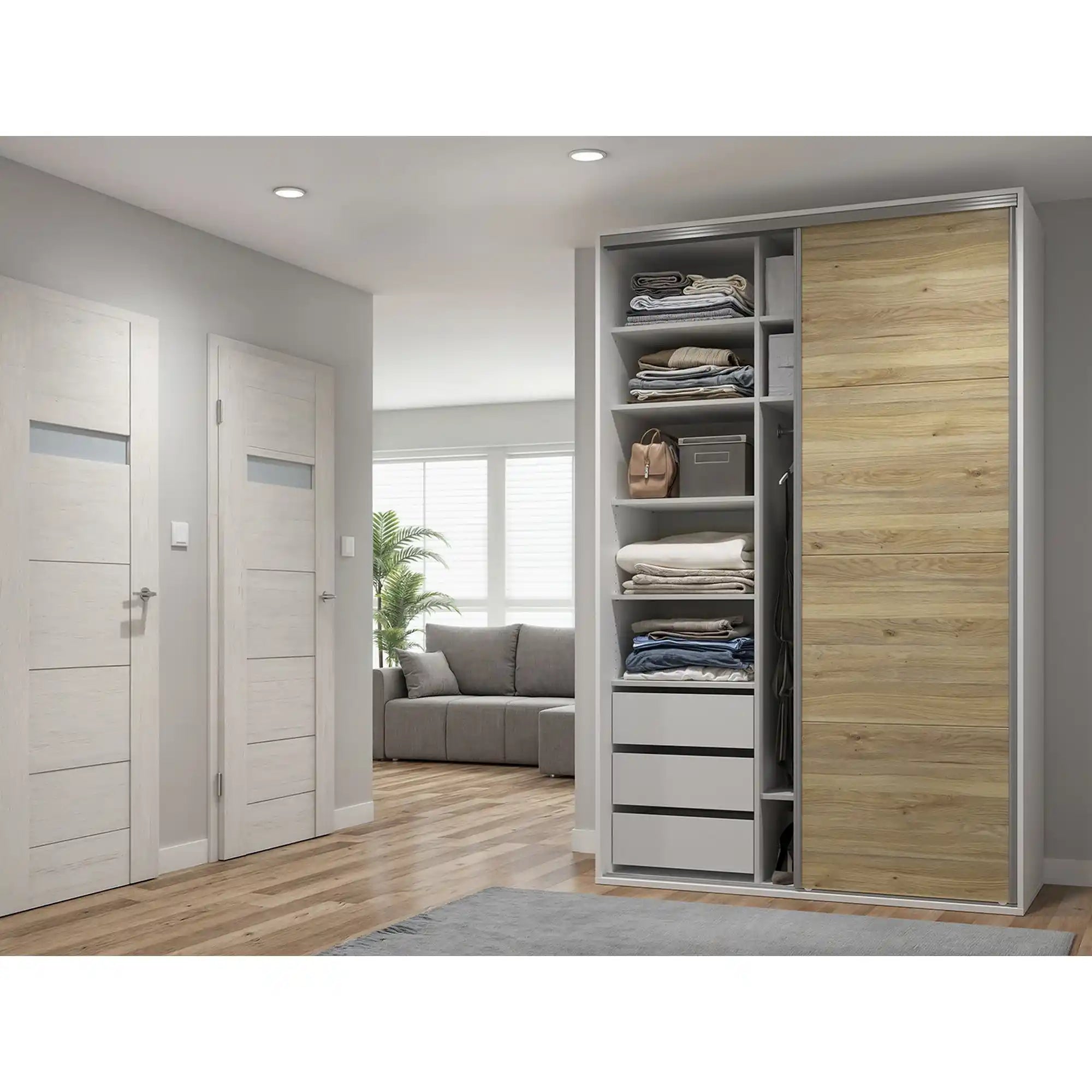 Dulap BERGEN OCN-29396, alb/stejar