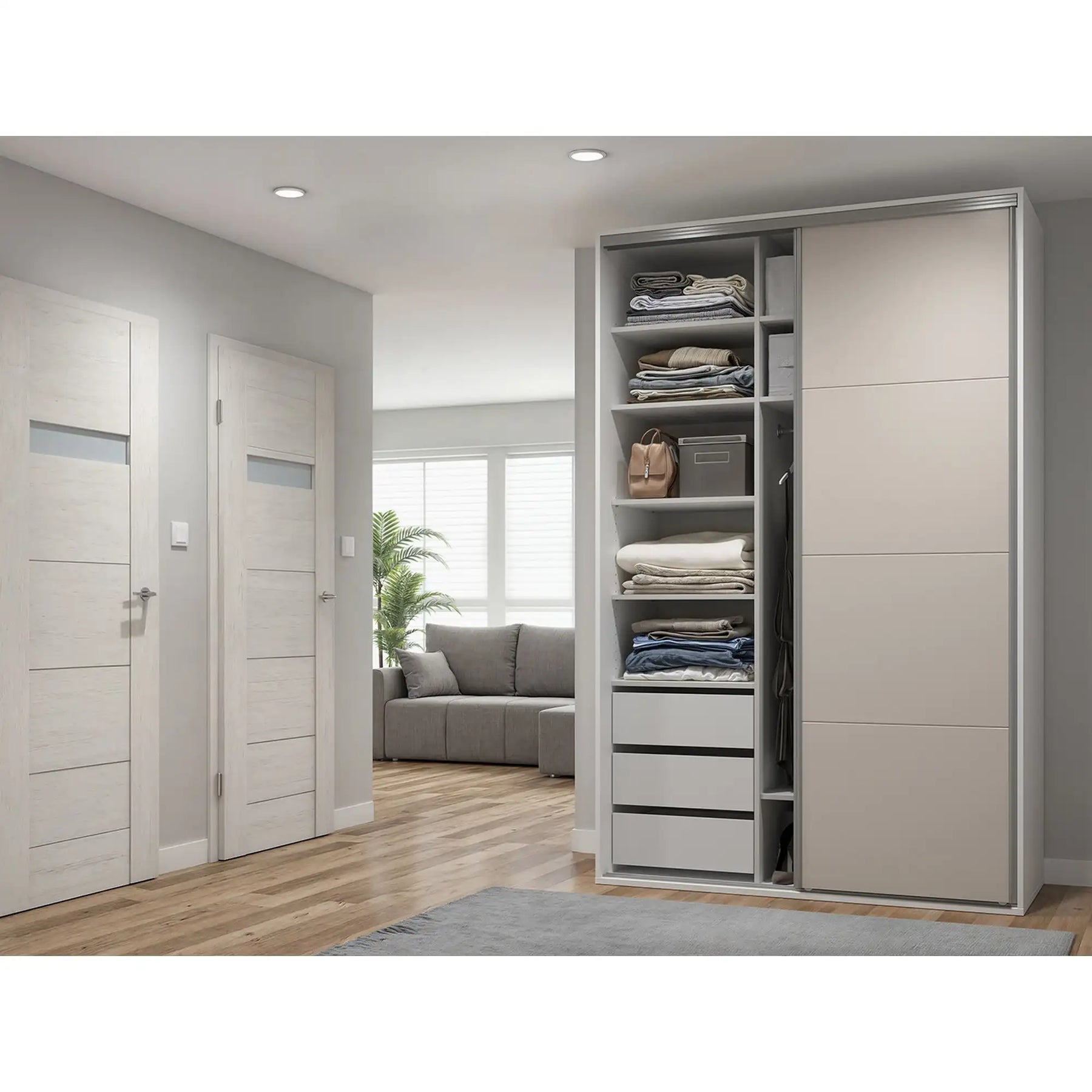 Dulap BERGEN OCN-29397, alb/casmir