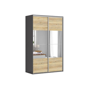 Dulap BERGEN OCN-29398, gri grafit/stejar