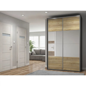 Dulap BERGEN OCN-29398, gri grafit/stejar