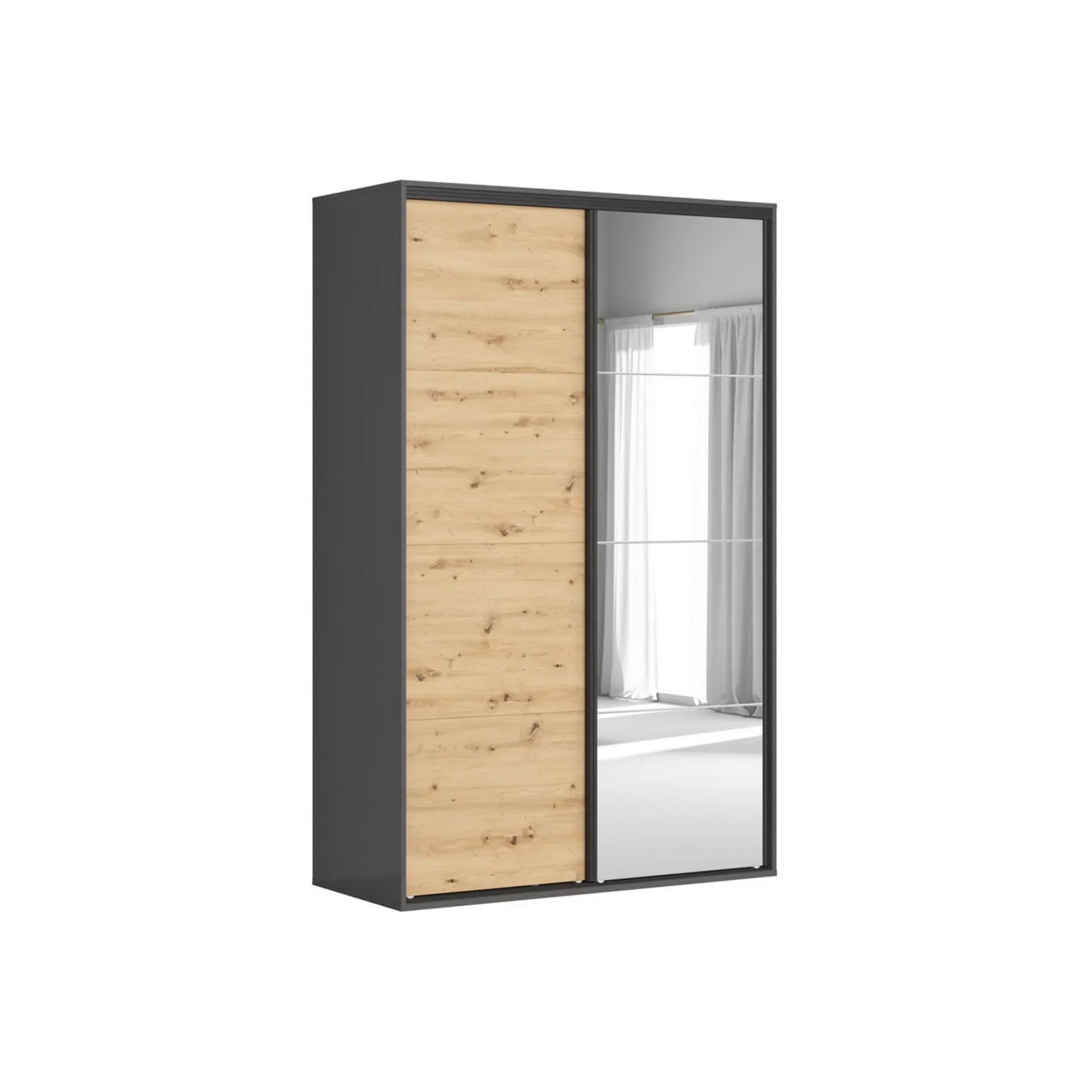 Dulap BERGEN OCN-29400, gri grafit/stejar artisan